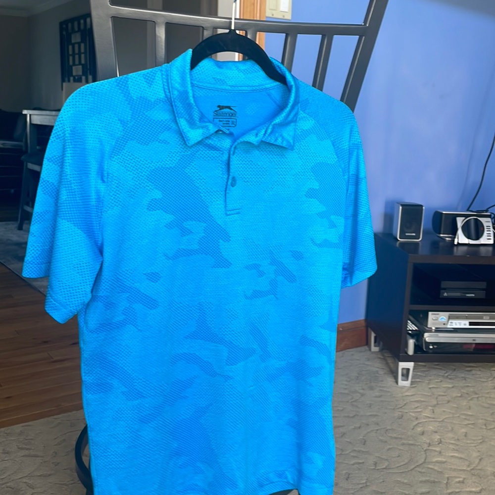 Boys golf shirt turquoise Slazenger